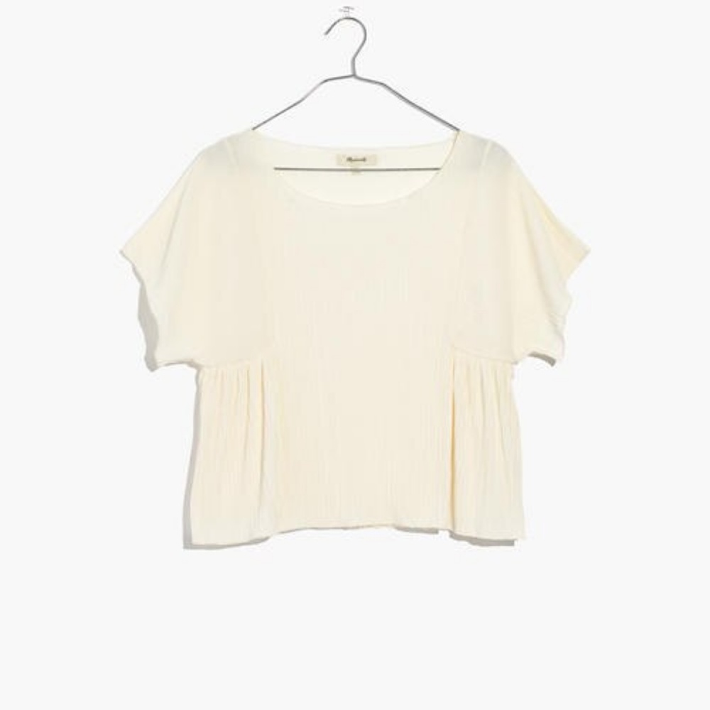Madewell Pleated Short Sleeve Top